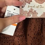 Band of the Free Brown Short Puff Sleeve Square Neck Blouse Women Sz S Photo 7