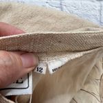 Carlisle Vintage Womens A-line Skirt Pleated Pockets Beige Size M 12 Linen Blend Photo 4