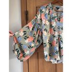 Frye NWT Last Dance Floral Teal Combo Blouse Women’s size XL Photo 1