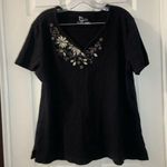 Classic Elements  Black V Neck Short Sleeve Tee 16/18W Photo 0