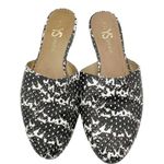 Yosi Samra Parker Mules Gray Snake Embossed Leather Open Back Flats Size 7 Black Photo 11