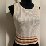 Altar'd State EUC Altar’d State Cream and Brown Cozy Knit Tank size large Photo 1