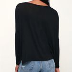 Lulus Greyson dolman long sleeve henley Black Size M Photo 2