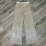 Victoria's Secret  Shiny Metallic Gold Lame Crinkle Palazzo Pants XS Photo 6