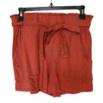 Indigo Rein  Women's Orange Red Paperbag Waist Shorts Casual Summer Photo 0