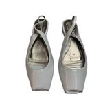 Spiegel Vintage  White Peep Toe 
Slingback Flats Size 8‎ Adjustable Strap Shoes Photo 5