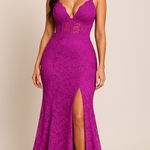 Morgan & Co. Fuchsia Lace Maxi Dress Purple Size undefined Photo 0