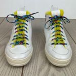 P448 Faux Fur Lined Fanti High Top Sneakers 38 Yellow/Grey Silver $348 Photo 3