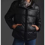7 For All Mankind  Faux Leather Puffer Black Jacket Size M 69754 Photo 0