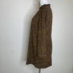 J. Crew Black Camel Dotted High Neck Dress Ruffle Sz 6 Photo 2