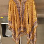 J.Jill 💕💕 Mixed-print Two-way Poncho ~ Light Tigers Eye Paisley One Size NWT Photo 7