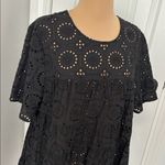 Staud Hyacinth Black Eyelet Mini Babydoll Dress Size XL Photo 4