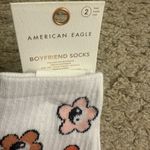 American Eagle  Outfitters AE White Boyfriend Tie Dye Yin Yang Flower Socks 2 Pk Photo 3
