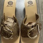 Buckle  Tan Woven Heeled Sandals Photo 2