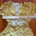 Mable Floral Print Top Ruffle Neckline Casual Blouse Yellow Medium Yellow Photo 5