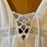 Lulus  White Sleeveless Tiered Dress Boho Sexy Prairie Cottagecore Large FLAWS Photo 3