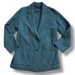 Madewell Forest Green Diamond Jacquard Quilted-like Oversized Blazer - XSmall Photo 1