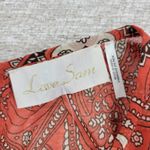 Anthropologie Love Sam Kamala Top Womens L Orange Paisley Peasant Sheer New Photo 1