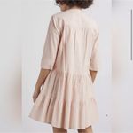 Apiece Apart Mini Dress Pink Blush Maurino Drop Waist 3/4 Sleeves Button Size XS Photo 2