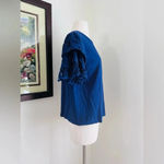 Anthropologie  Forever That Girl Eyelet Tee in Navy Size Large Photo 7