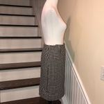 Ralph Lauren Black White Houndstooth Wool Lined Wrap Skirt Leather Closure Sz 4 Photo 13