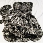 BCBGMAXAZRIA Vtg Y2K BCBG floral baroque avant garde silk strapless dress bubble hem fairy S Photo 0