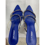 Womans Cape Robin Horizon Stiletto Pumps 8.5 M Blue Rhinestones Strappy Slip On Photo 5