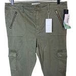 Level 99 Women’s Sz 32 Brooklyn Skinny Cargo Jeans in Army Green New NWT Photo 2