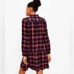 Loft NWT Plaid Drop Waist Flannel Shirtdress Long Sleeve Size LP Large Petite Photo 1