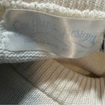 Vintage Sue Hillis Noah's Ark sweater 3D animals ceramic buttons cream M USA Size M Photo 11