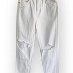 ZARA  White High Waisted Ripped Mom Jeans 6 Photo 7