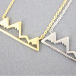 Boutique NEW Women’s White Gold Plated Snowy Mountain Bar Pendant Necklace, 16-18” Photo 7