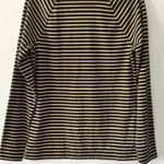 Ralph Lauren Lauren Ralph L Black Gold Striped Metallic Long Sleeve Holiday Sparkle Preppy Photo 1