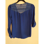 Candie's  Size S Womens Blue Short Sleeve with Pockets and Back Lace Photo 5