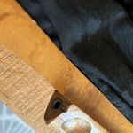 Vintage Floral Cloth Upholstery Wood Clasp Purse Clutch Bag Brown Photo 5