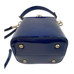 Bolsa Dama Purse Blue Patent Crossbody Rhinestone Clasp Girly Romantic Feminine Photo 5