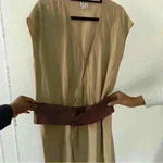 Haute Hippie  Silk Cream cap sleeve dress with faux leather red belt size M Photo 2