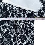 GO SILK Black 100% Silk Lace Print Button Photo 7