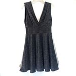 Fraiche By J Fraiche Shimmer Deep V-Neck Fit & Flare Mini Dress M Sleeveless Low Cut Back NWT Photo 3