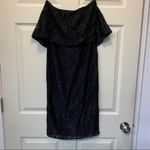 Likely  Lace Driggs Black Dress Strapless Lined Draped Flouce Fitted Skirt Slit 2 Photo 2