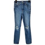 Good American ‎ Jeans Women 26 Blue Soft Tech Good Legs Distressed Straight Photo 2