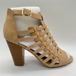 Delicious Sandal Womens 10 Tan Cage Coned Heeled Ankle‎ Strappy Sandal NEW Photo 2
