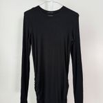 ATM Anthony Thomas Melillo sz M Black Ruched Long Sleeve Midi Dress Witchy Goth Size M Photo 1