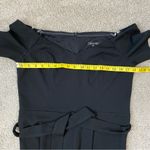 Marina Off The Shoulder Short Sleeve Belted Jumpsuit Black L Size L Photo 6