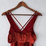 ASOS  Burnt Orange Velvet Midi Dress Size 0 Photo 3