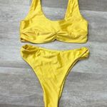 Riot Swim Poppy Yellow Bikini Size Large Pico Top Tinsley Bottom Photo 0
