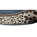 Pamela McCoy Animal Print Trim Embellished Bling Button Blue Denim Jean Jacket M Size M Photo 12