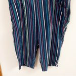 Terra & Sky Navy Blue Multicolor Striped Capri NEW Size 3X Photo 2