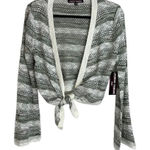 Almost Famous New Women's Colorblock Stripes Open Front Tie Cardigan Size M Photo 0