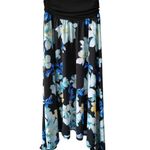 Apt. 9  Womens Black Blue Floral Polyester Elastic Waist A Line Skirt Size Small Photo 3